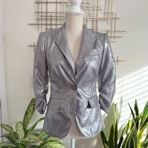 Leith Metallic Silver Blazer